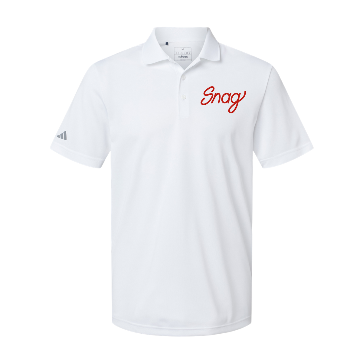 snagdelivery-adidas-mens-sport-polo-shirt-embroidery-leftchest-A430-white-flat-front