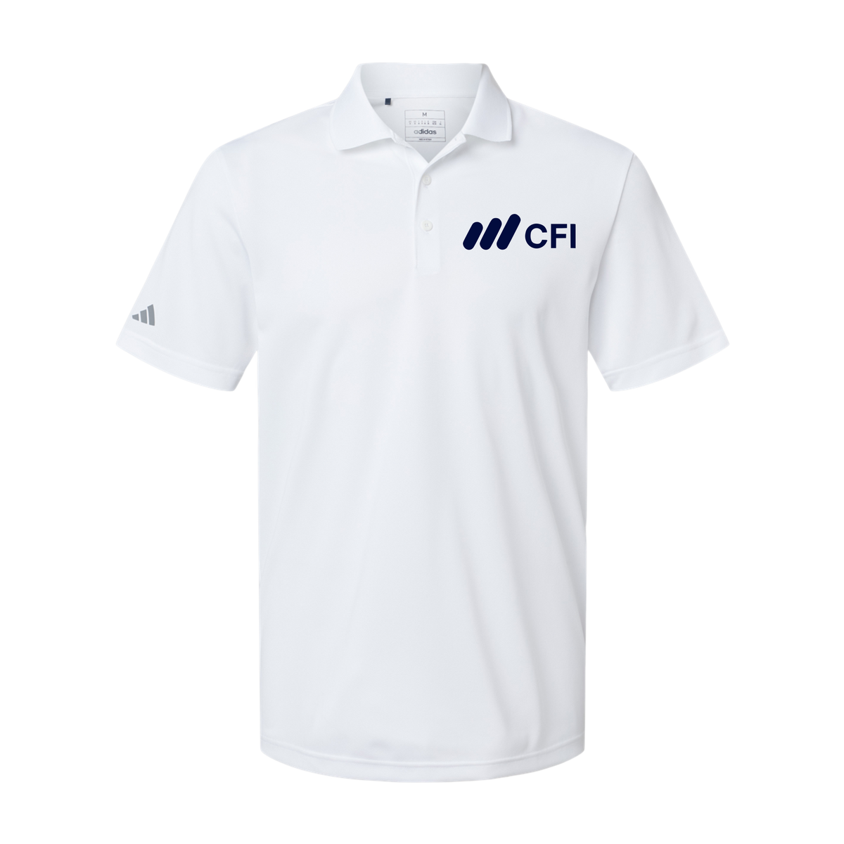 corporatefinanceinstitute-adidas-mens-sport-polo-shirt-embroidery-leftchest-A430-white-flat-front