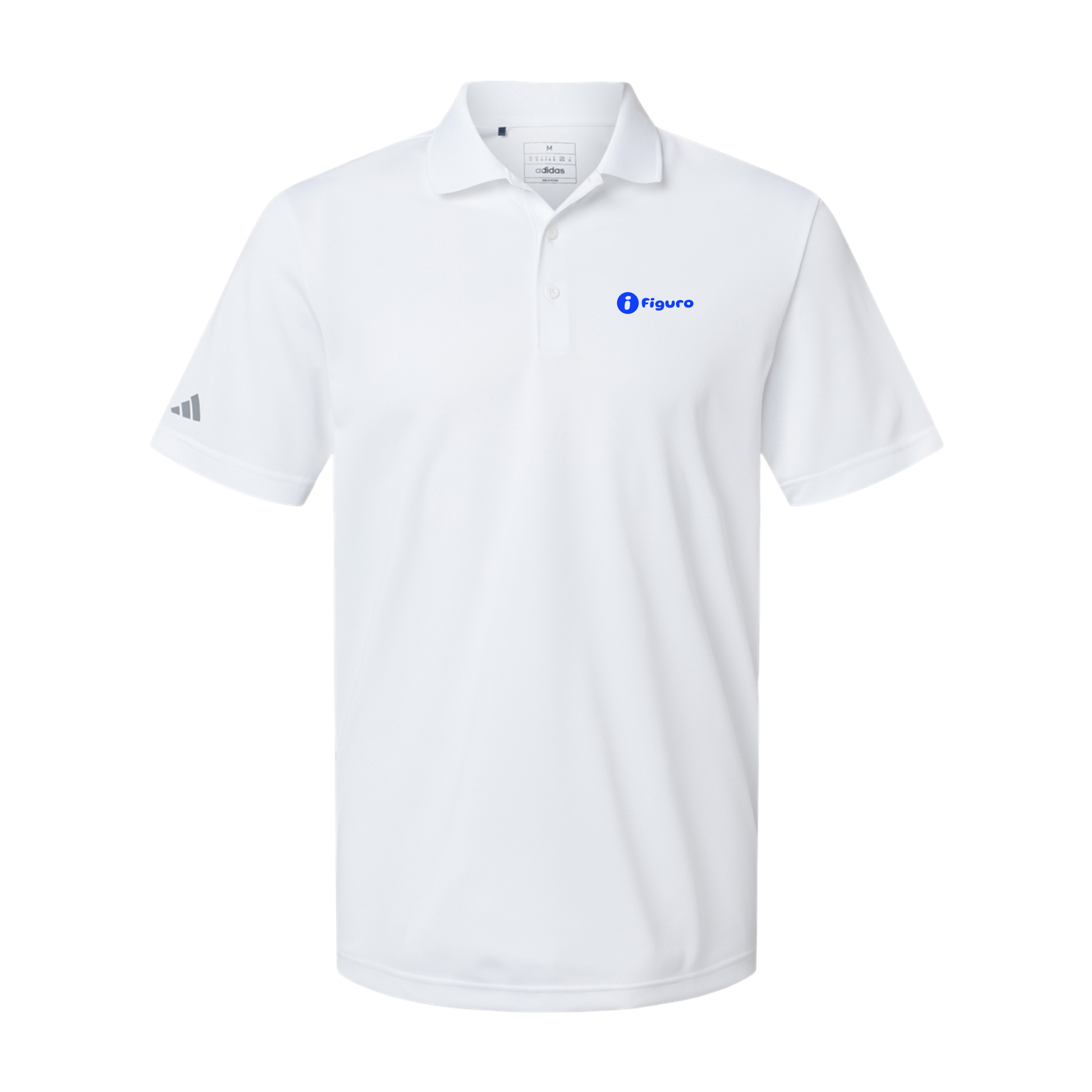 getfiguro-adidas-mens-sport-polo-shirt-embroidery-leftchest-A430-white-flat-front