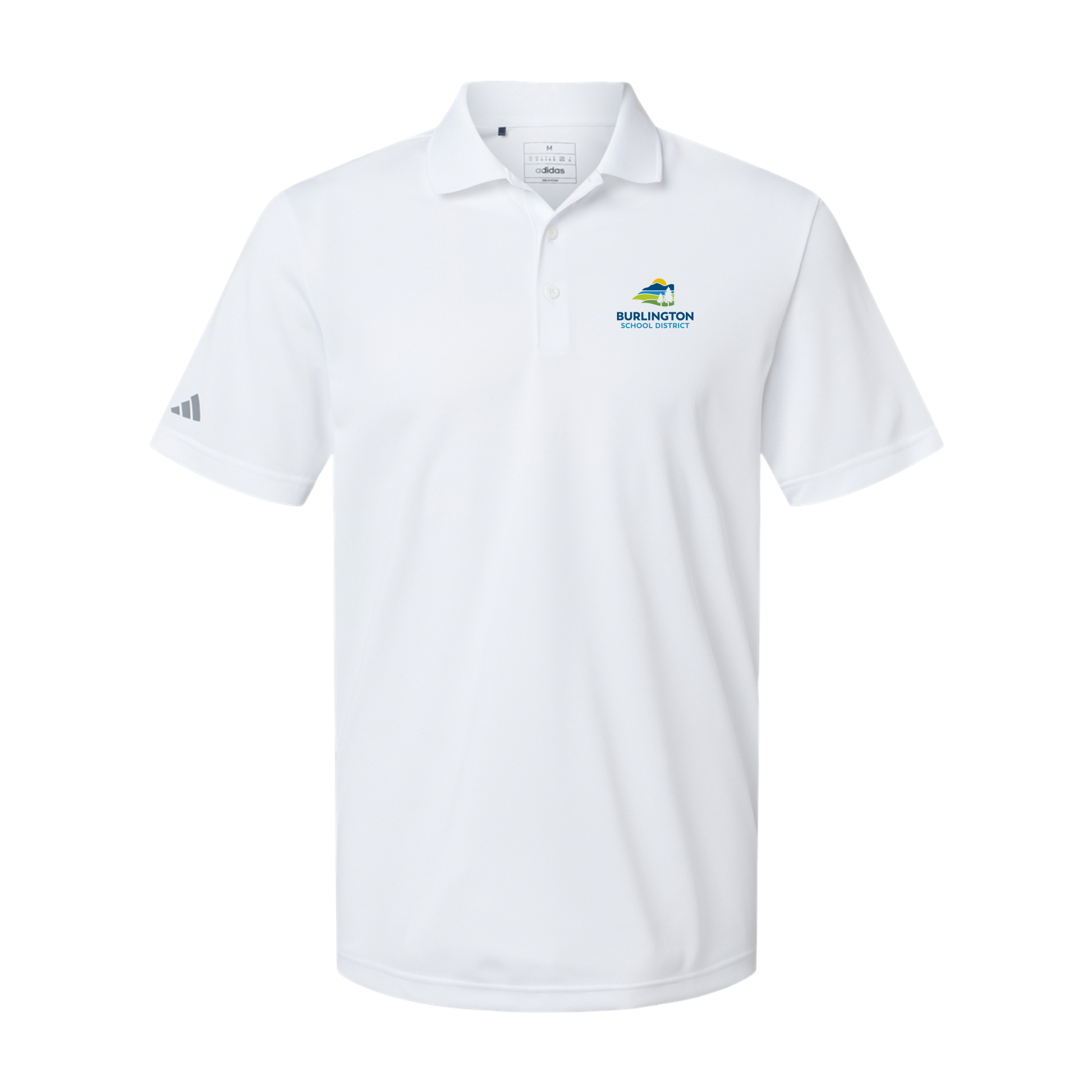 bsdvt-adidas-mens-sport-polo-shirt-embroidery-leftchest-A430-white-flat-front