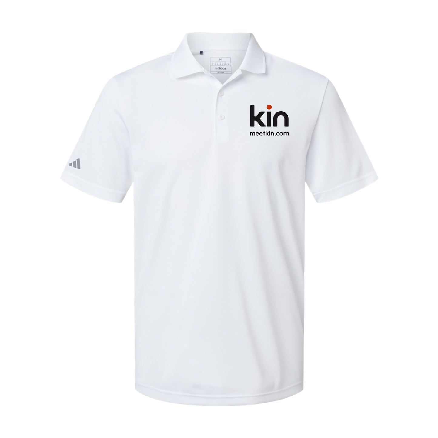 kin-adidas-mens-sport-polo-shirt-embroidery-leftchest-A430-white-flat-front