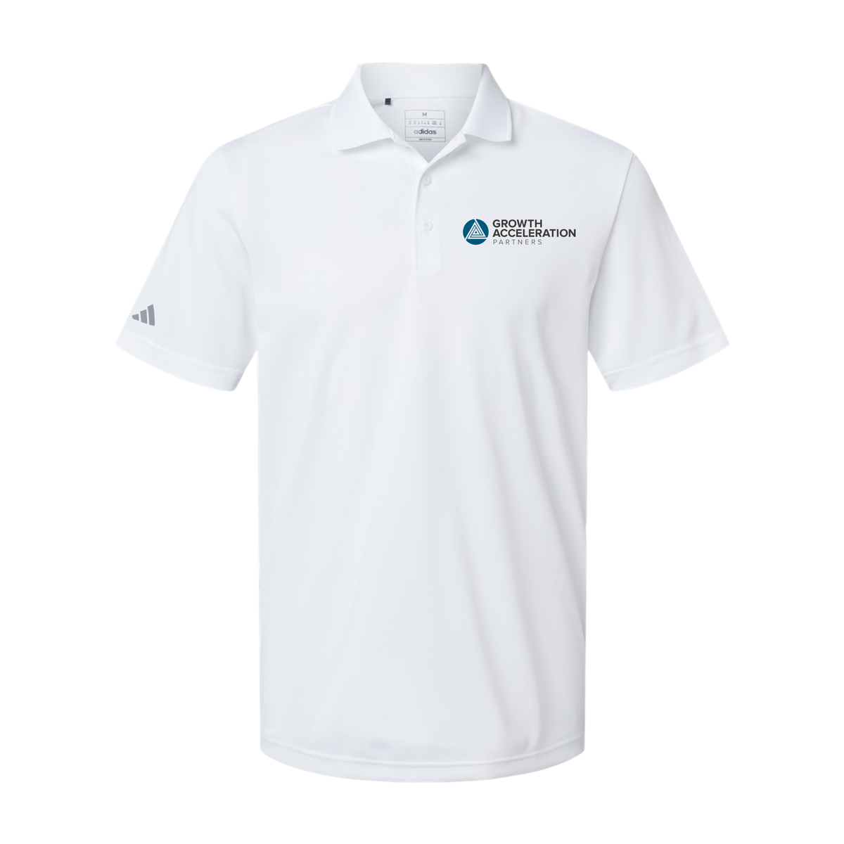 growthaccelerationpartners-adidas-mens-sport-polo-shirt-embroidery-leftchest-A430-white-flat-front