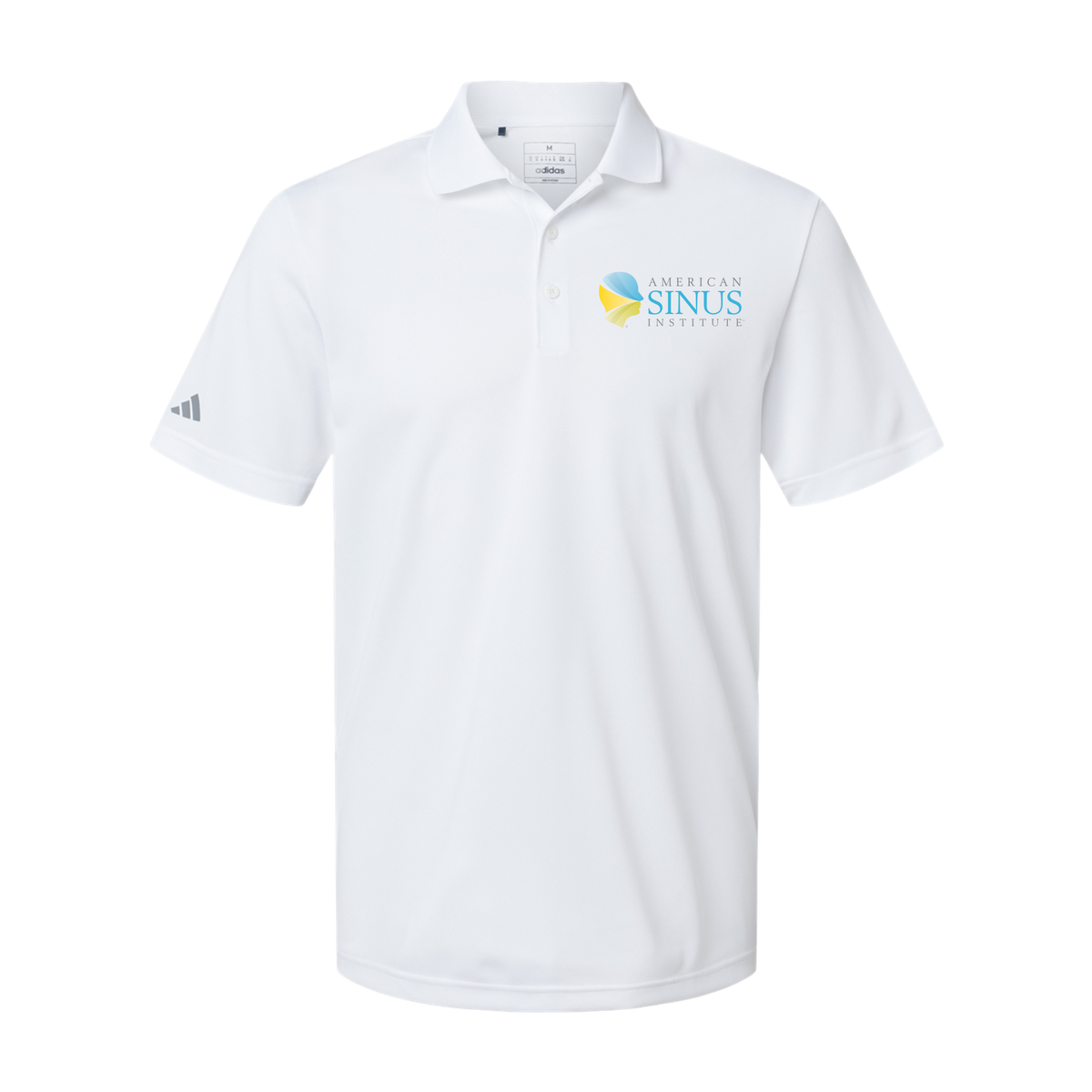 americansinus-adidas-mens-sport-polo-shirt-embroidery-leftchest-A430-white-flat-front