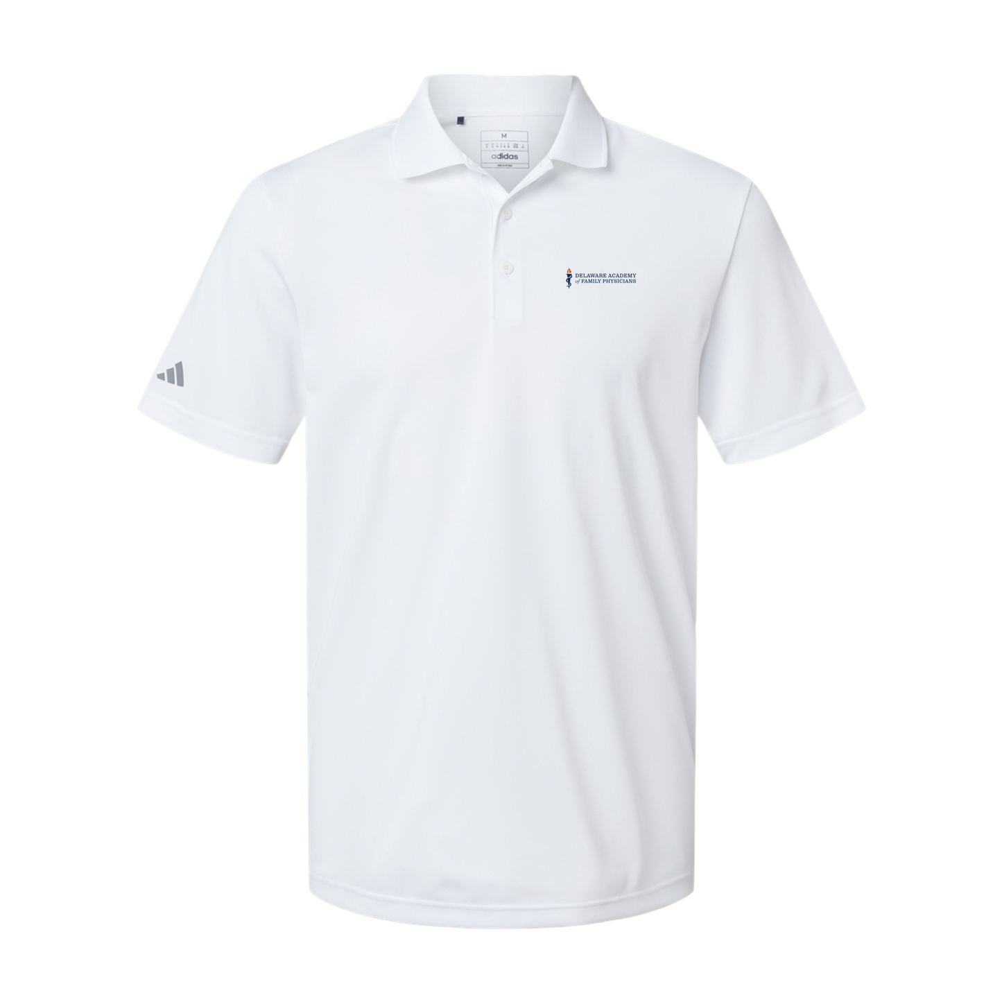 delfamdoc-adidas-mens-sport-polo-shirt-embroidery-leftchest-A430-white-flat-front