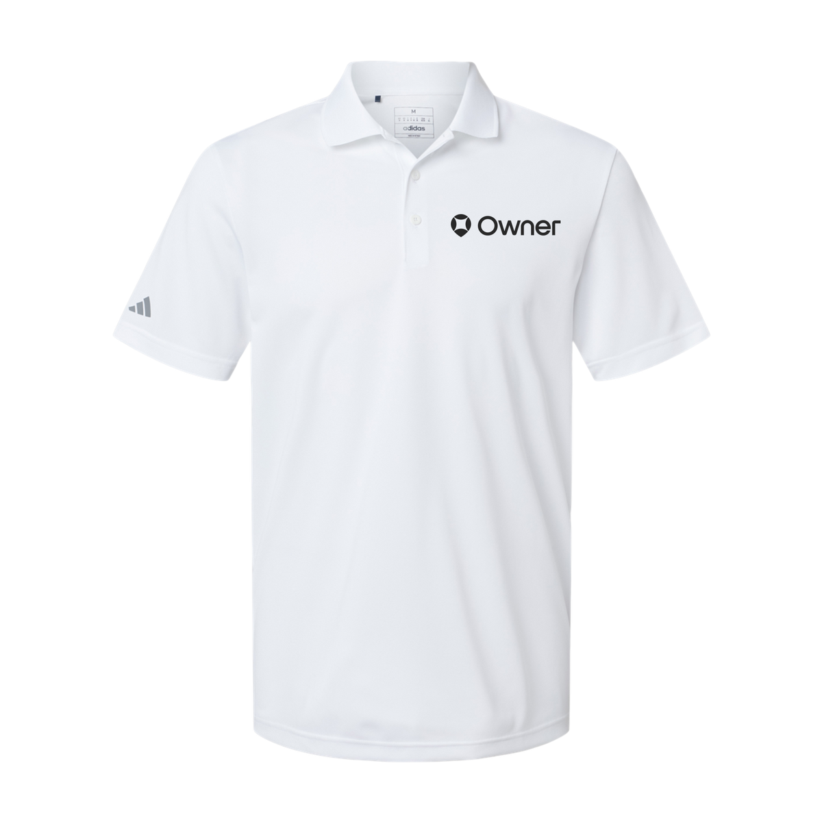 owner-adidas-mens-sport-polo-shirt-embroidery-leftchest-A430-white-flat-front