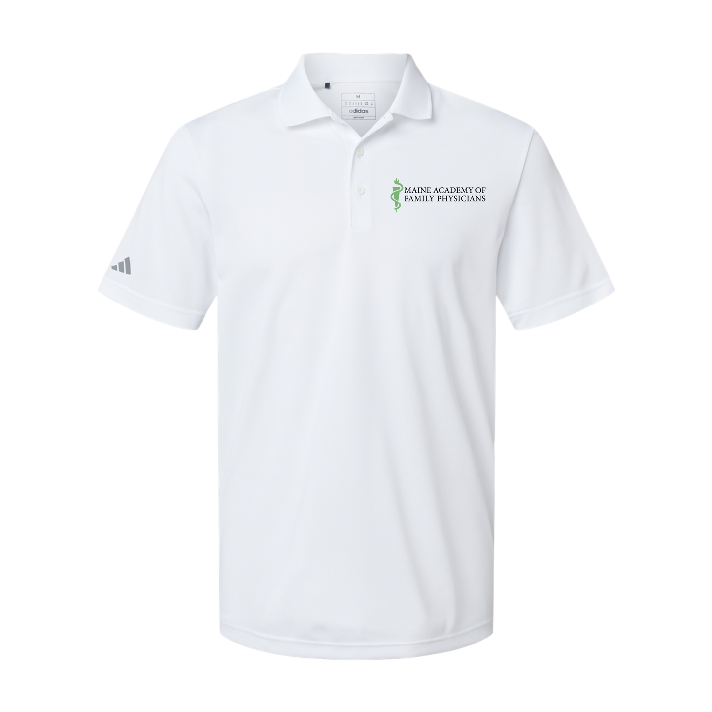 maineafp-adidas-mens-sport-polo-shirt-embroidery-leftchest-A430-white-flat-front