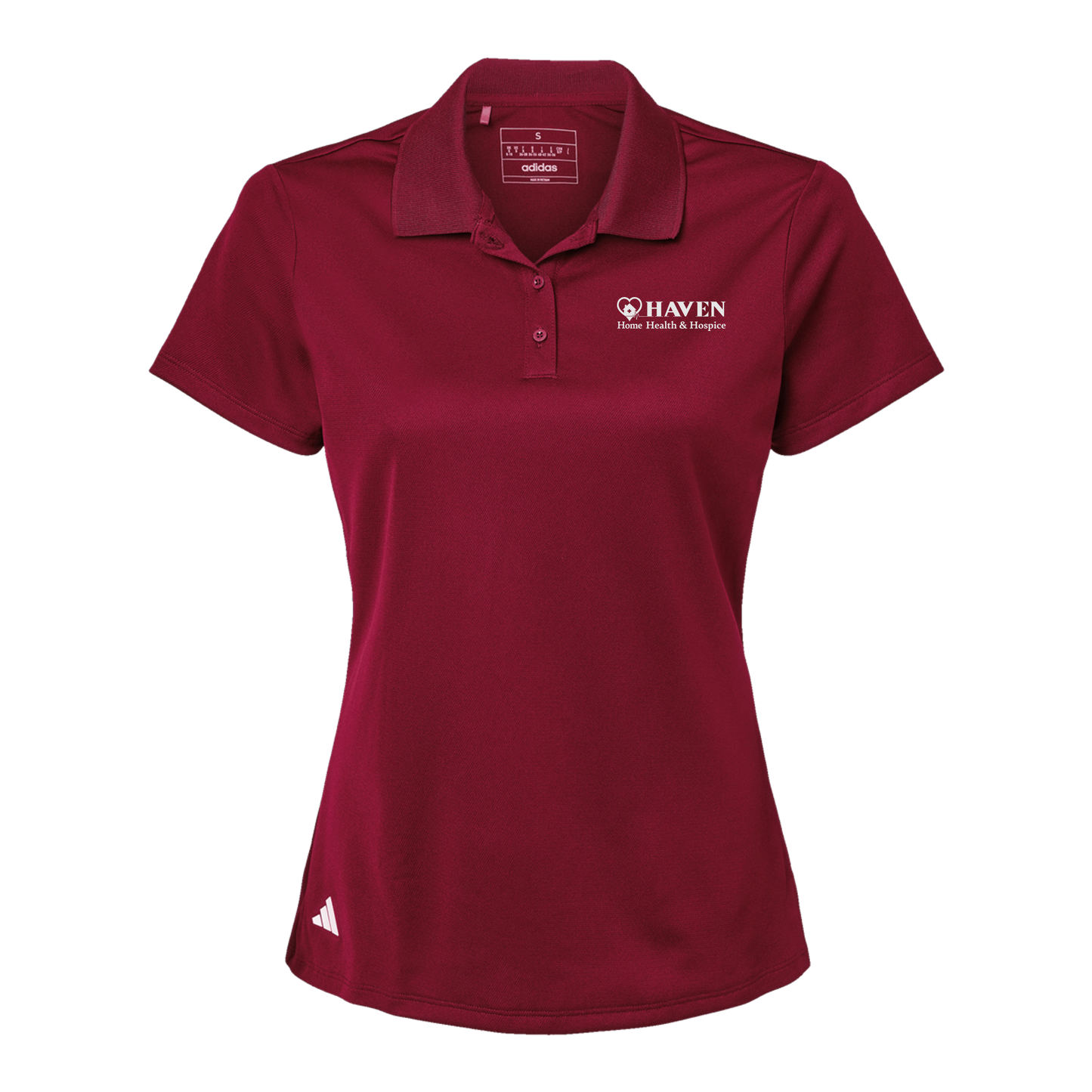 haven-adidas-womens-sport-polo-shirt-embroidery-leftchest-A431-collegiateburgundy-flat-front