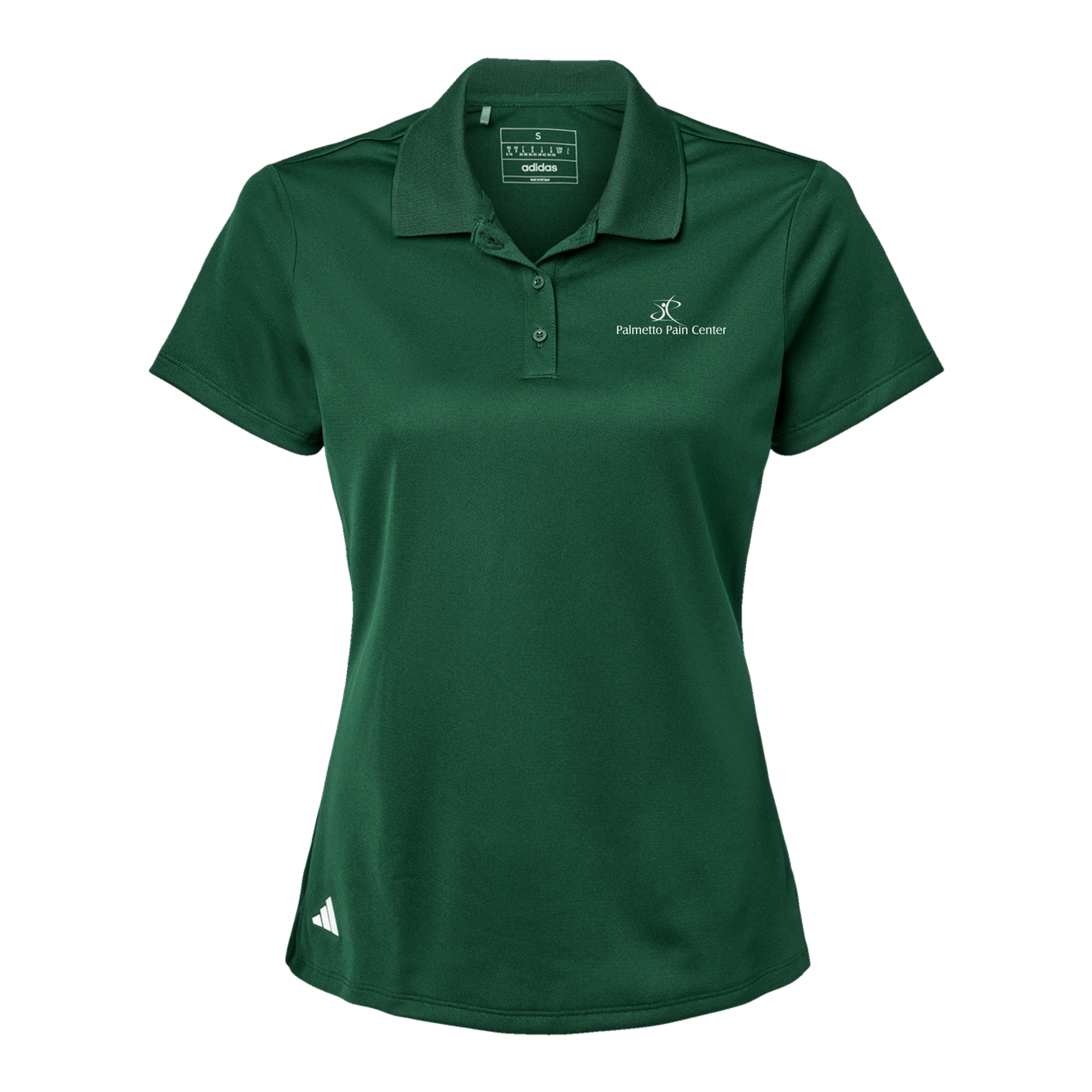 palmetto-pain-center-adidas-womens-sport-polo-shirt-embroidery-leftchest-A431-collegiategreen-flat-front