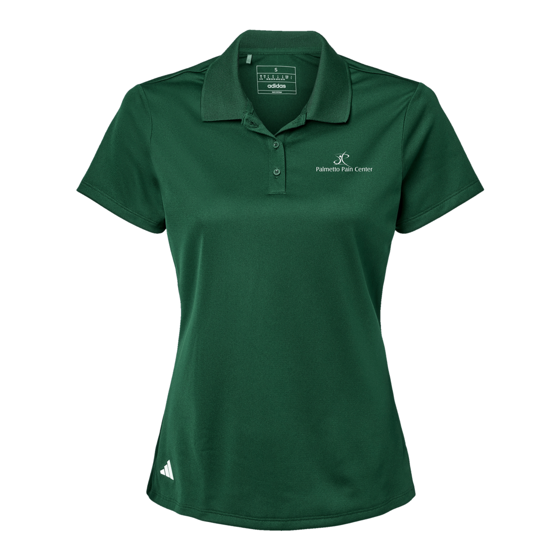 palmetto-pain-center-adidas-womens-sport-polo-shirt-embroidery-leftchest-A431-collegiategreen-flat-front