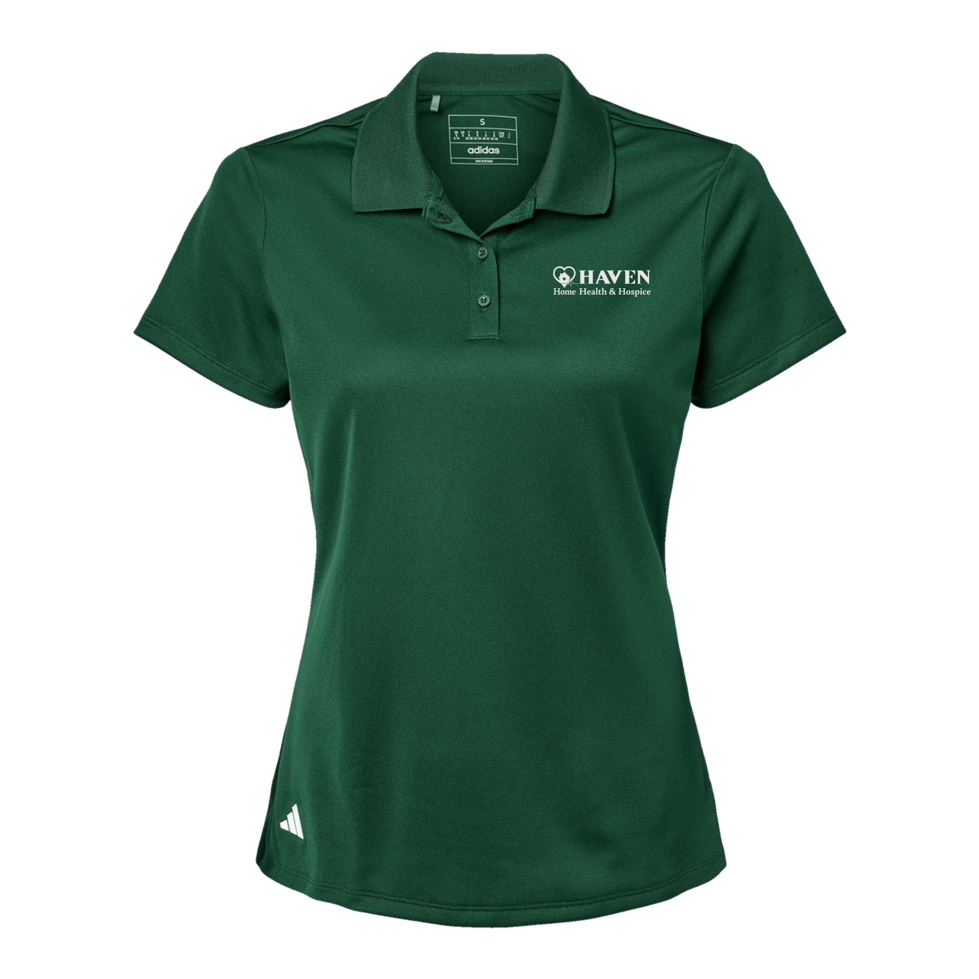 haven-adidas-womens-sport-polo-shirt-embroidery-leftchest-A431-collegiategreen-flat-front