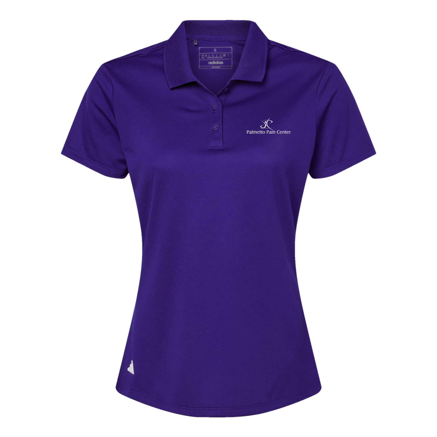 palmetto-pain-center-adidas-womens-sport-polo-shirt-embroidery-leftchest-A431-collegiatepurple-flat-front