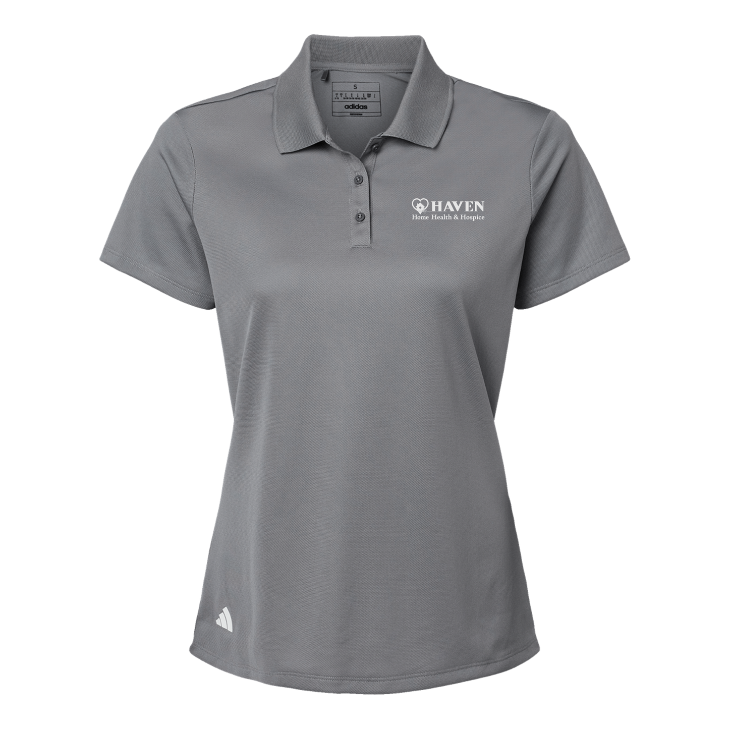 haven-adidas-womens-sport-polo-shirt-embroidery-leftchest-A431-greythree-flat-front