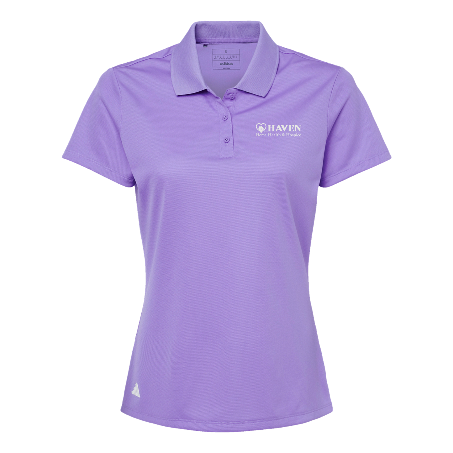 haven-adidas-womens-sport-polo-shirt-embroidery-leftchest-A431-lightflashpurple-flat-front