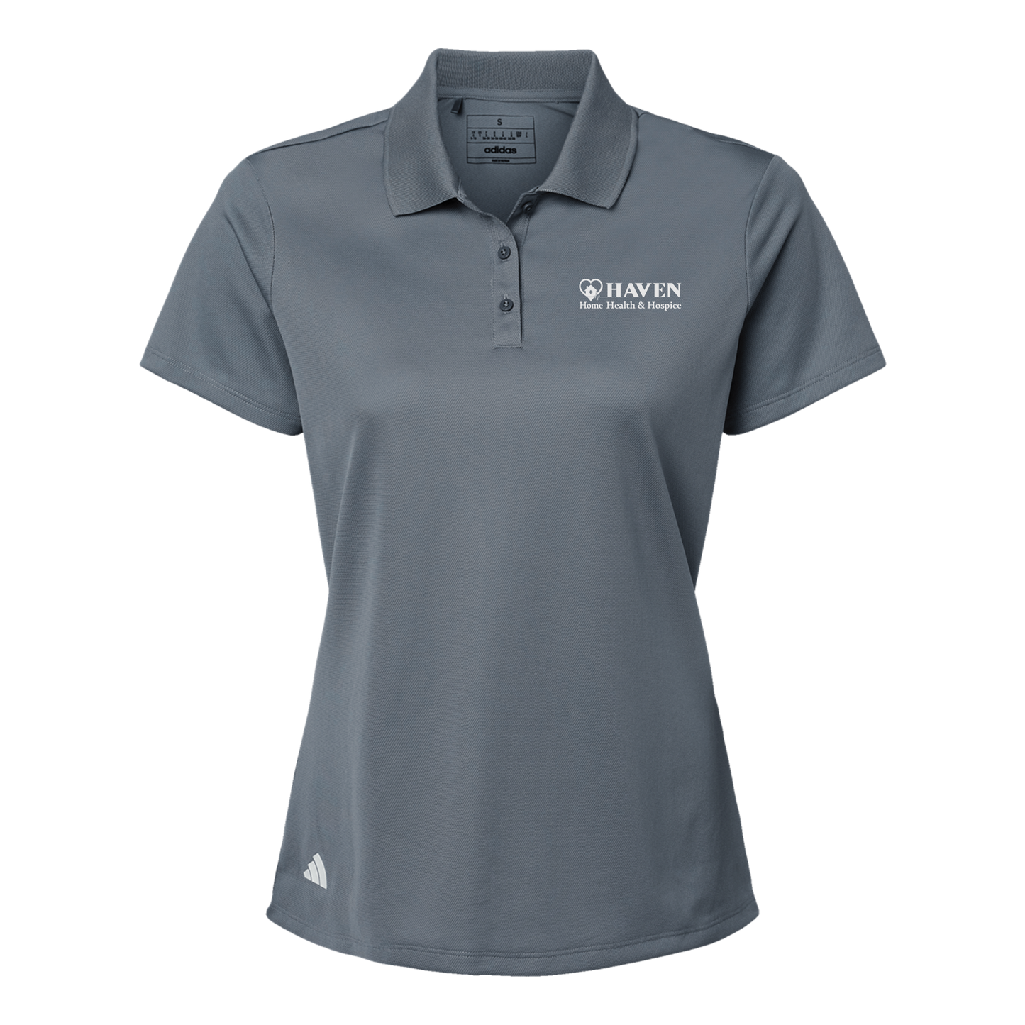 haven-adidas-womens-sport-polo-shirt-embroidery-leftchest-A431-onix-flat-front