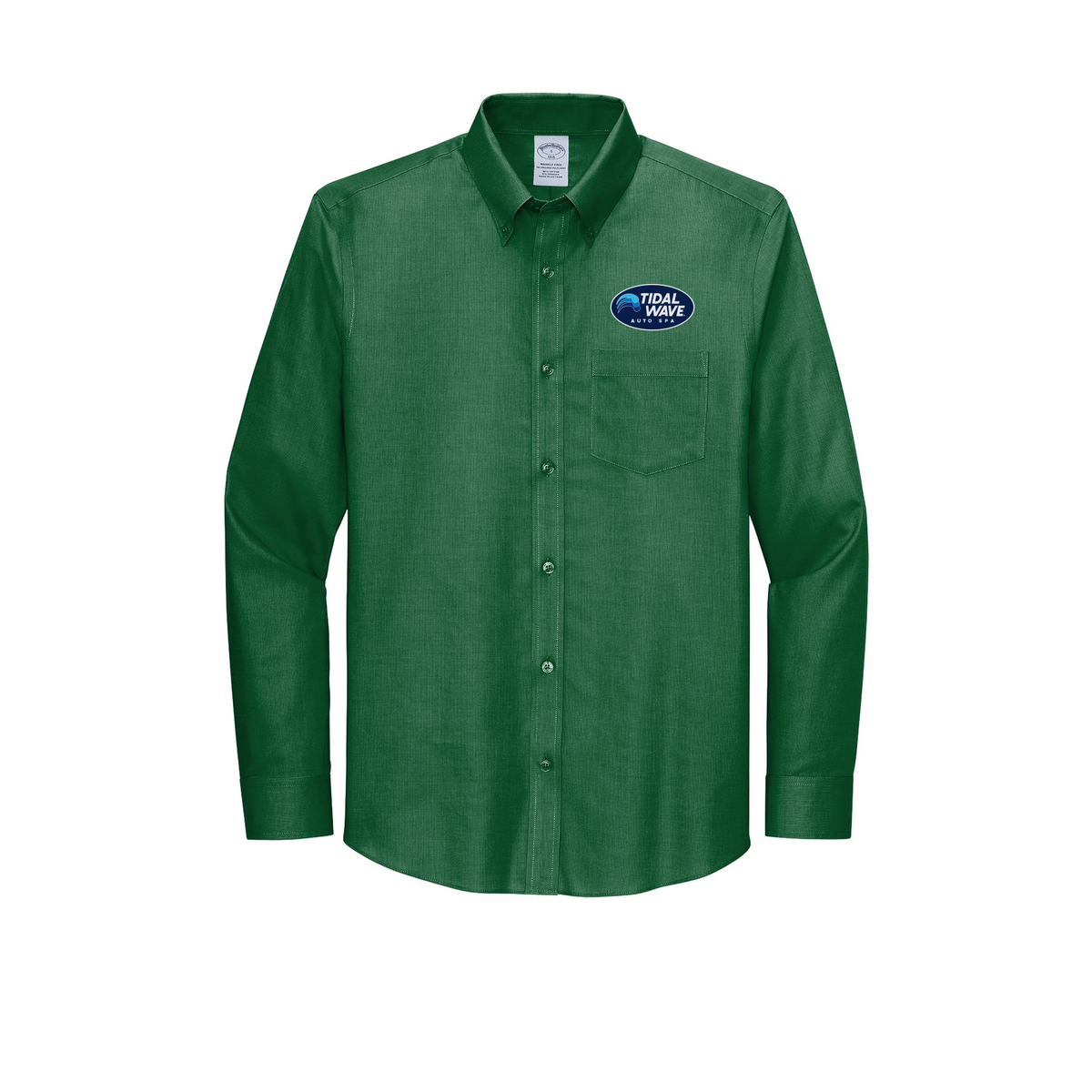 tidalwaveautospa-brooks-brothers-wrinkle-free-stretch-nailhead-shirt-embroidery-leftchest-BB18002-clubgreen-flat-front