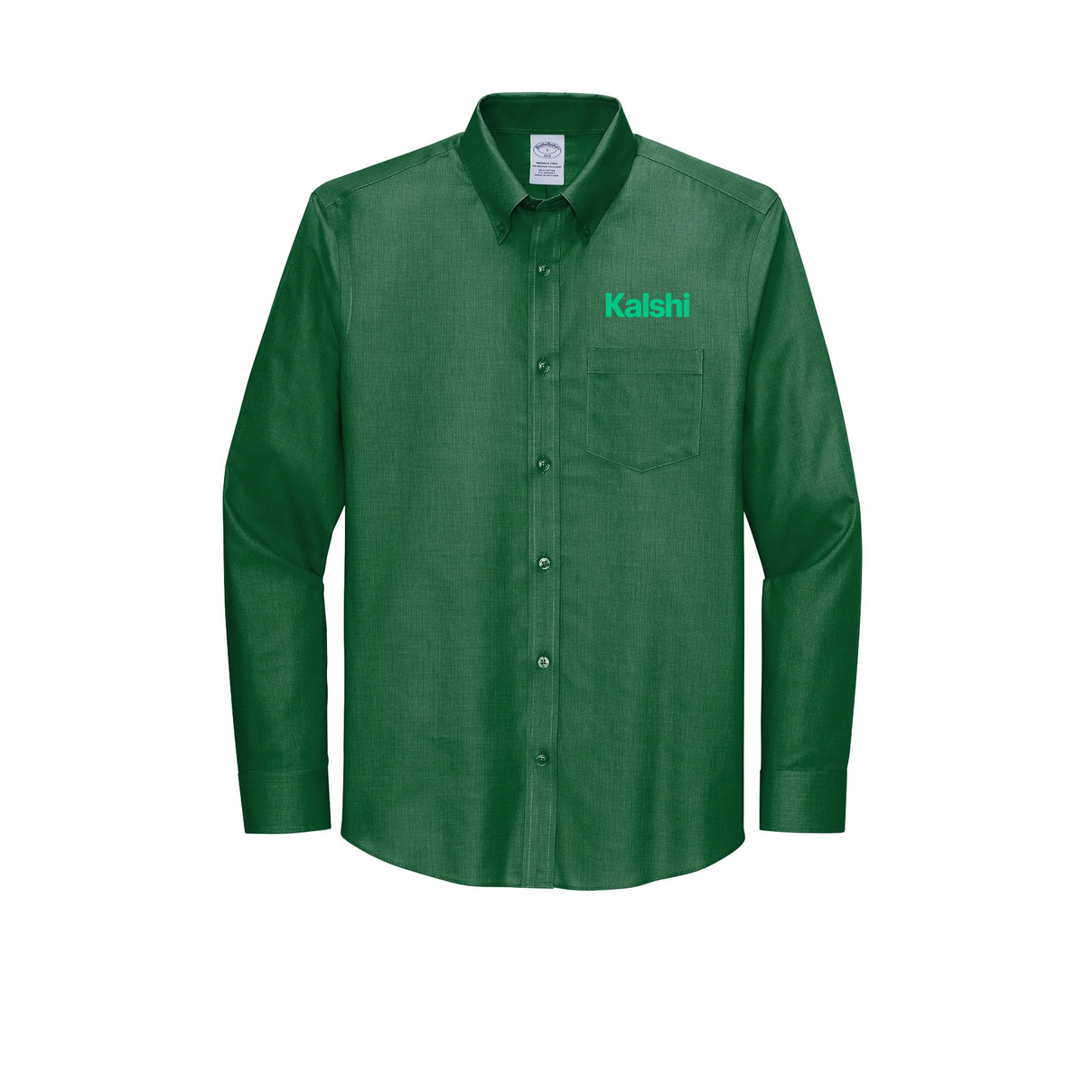 kalshi-brooks-brothers-wrinkle-free-stretch-nailhead-shirt-embroidery-leftchest-BB18002-clubgreen-flat-front