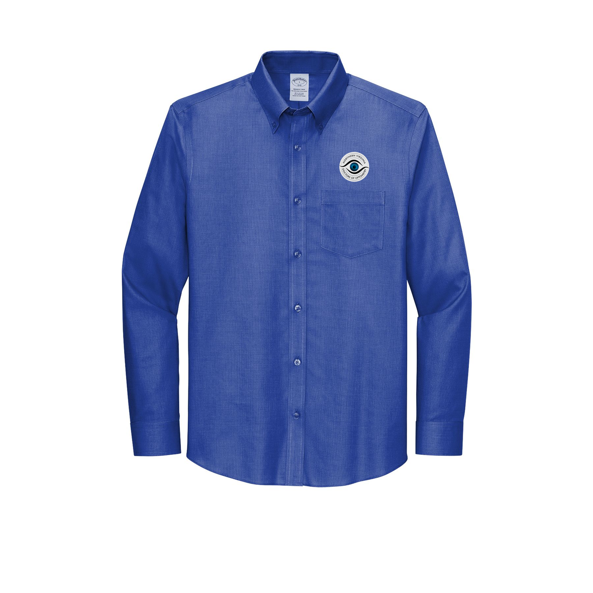 novaeyedocs-brooks-brothers-wrinkle-free-stretch-nailhead-shirt-embroidery-leftchest-BB18002-cobaltblue-flat-front