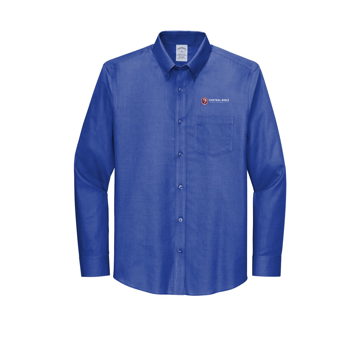 centralbible-brooks-brothers-wrinkle-free-stretch-nailhead-shirt-embroidery-leftchest-BB18002-cobaltblue-flat-front