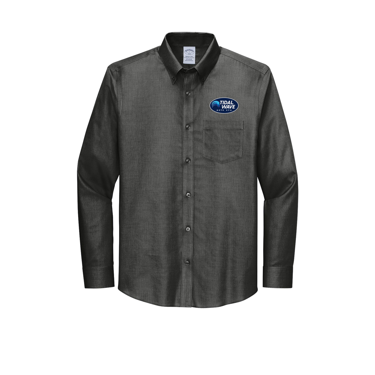 tidalwaveautospa-brooks-brothers-wrinkle-free-stretch-nailhead-shirt-embroidery-leftchest-BB18002-deepblack-flat-front