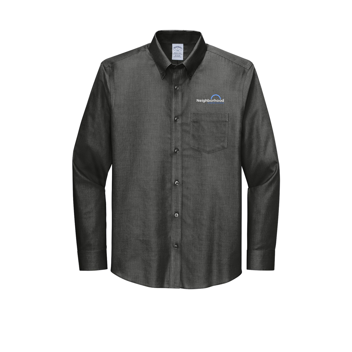ncschools-brooks-brothers-wrinkle-free-stretch-nailhead-shirt-embroidery-leftchest-BB18002-deepblack-flat-front