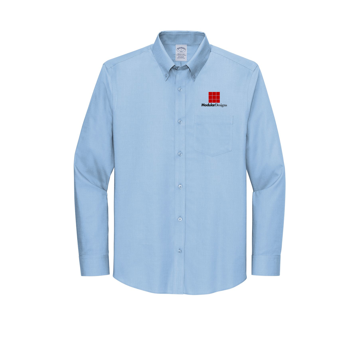 modulardesignsflooring-brooks-brothers-wrinkle-free-stretch-nailhead-shirt-embroidery-leftchest-BB18002-newportblue-flat-front