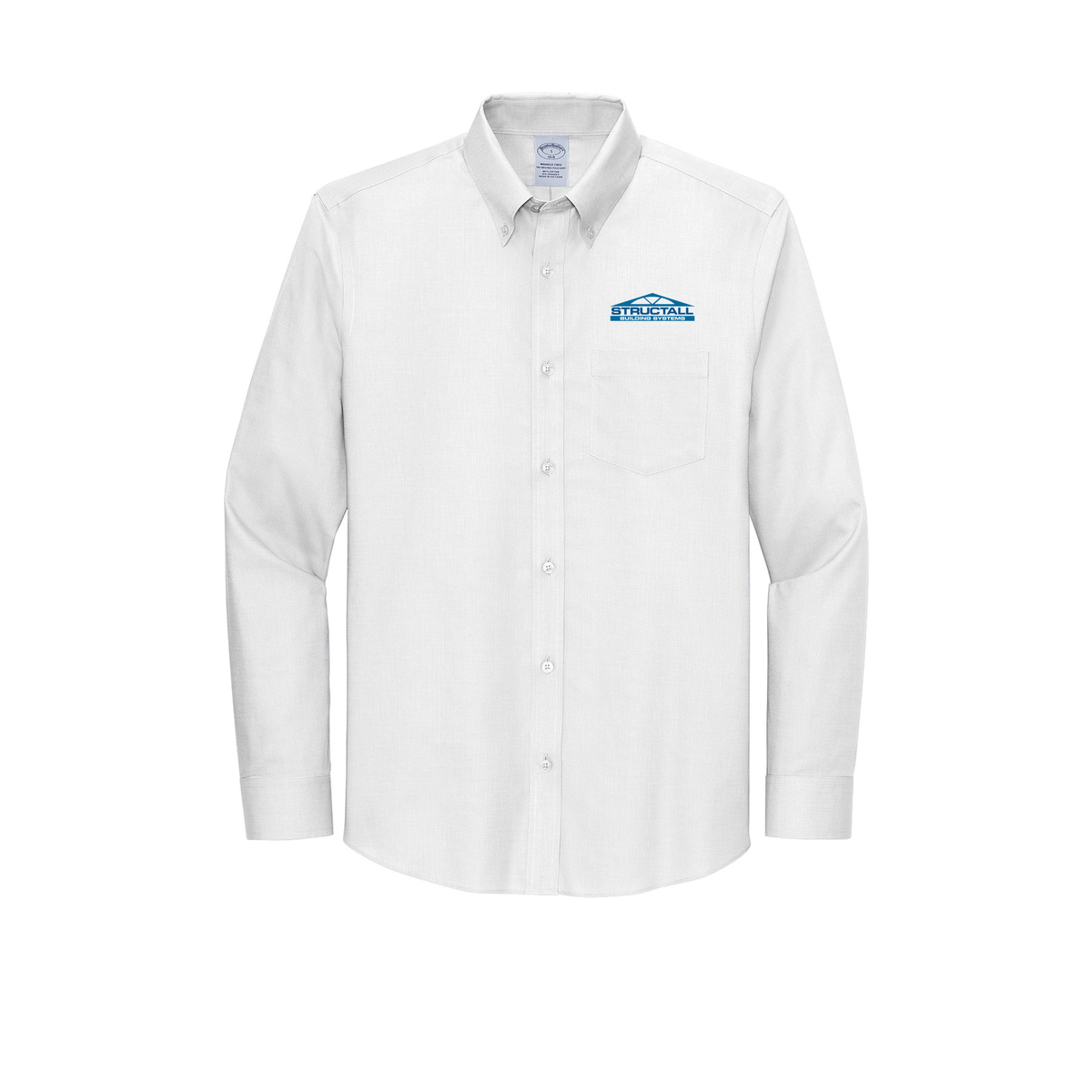 structall-brooks-brothers-wrinkle-free-stretch-nailhead-shirt-embroidery-leftchest-BB18002-white-flat-front