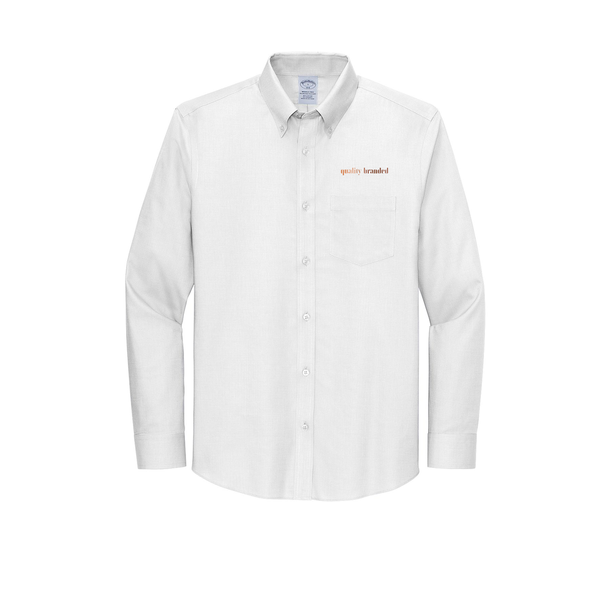 qualitybranded-brooks-brothers-wrinkle-free-stretch-nailhead-shirt-embroidery-leftchest-BB18002-white-flat-front