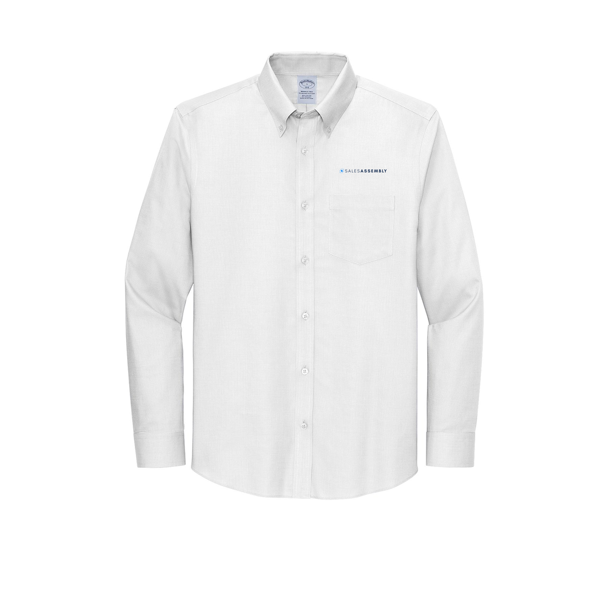 salesassembly-brooks-brothers-wrinkle-free-stretch-nailhead-shirt-embroidery-leftchest-BB18002-white-flat-front