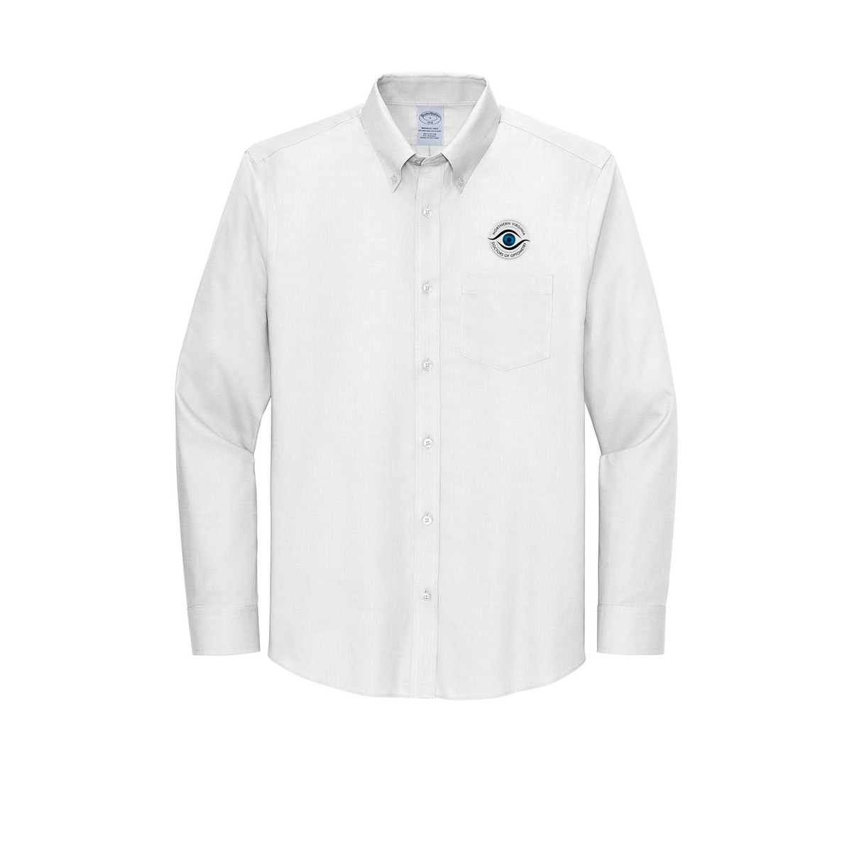 novaeyedocs-brooks-brothers-wrinkle-free-stretch-nailhead-shirt-embroidery-leftchest-BB18002-white-flat-front