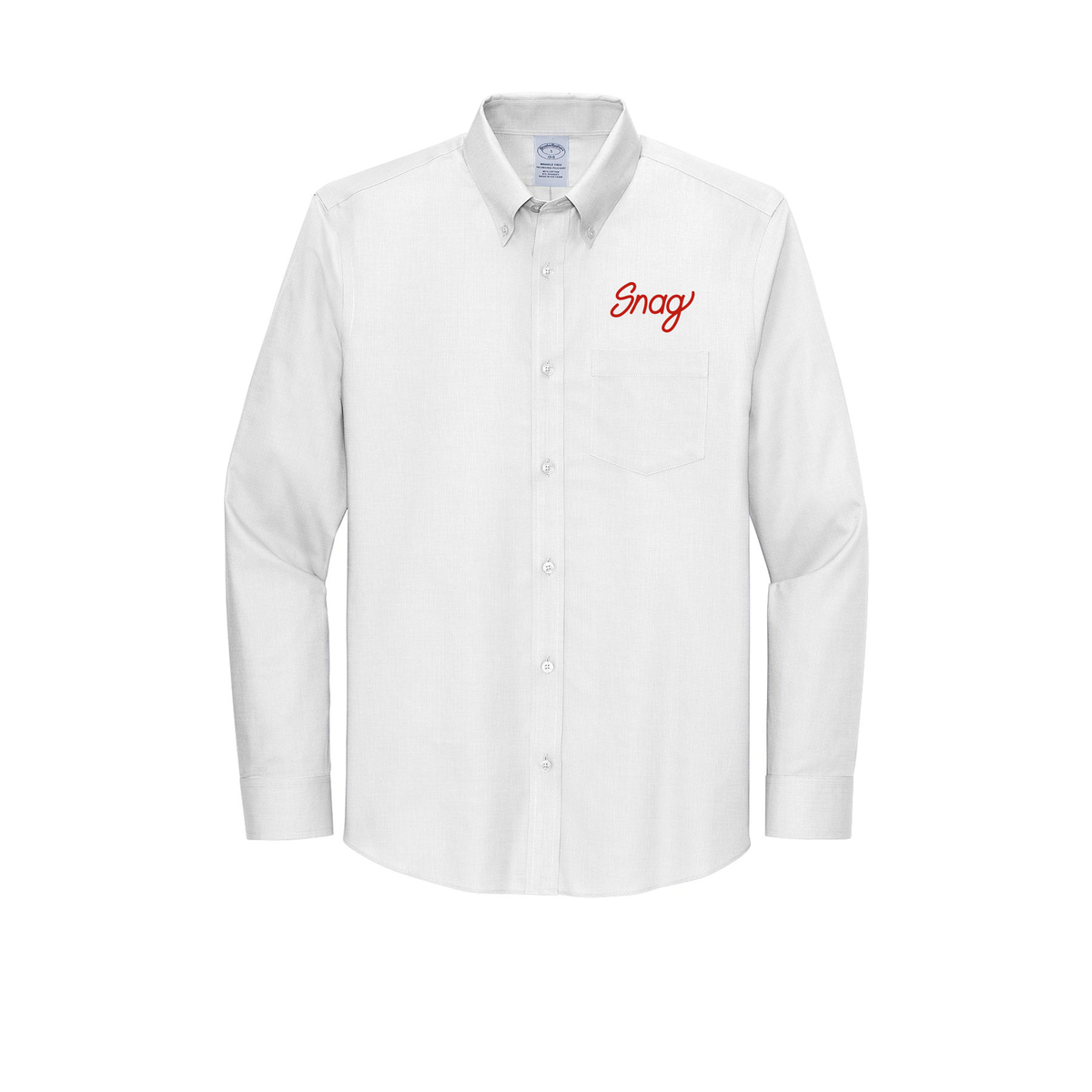 snagdelivery-brooks-brothers-wrinkle-free-stretch-nailhead-shirt-embroidery-leftchest-BB18002-white-flat-front