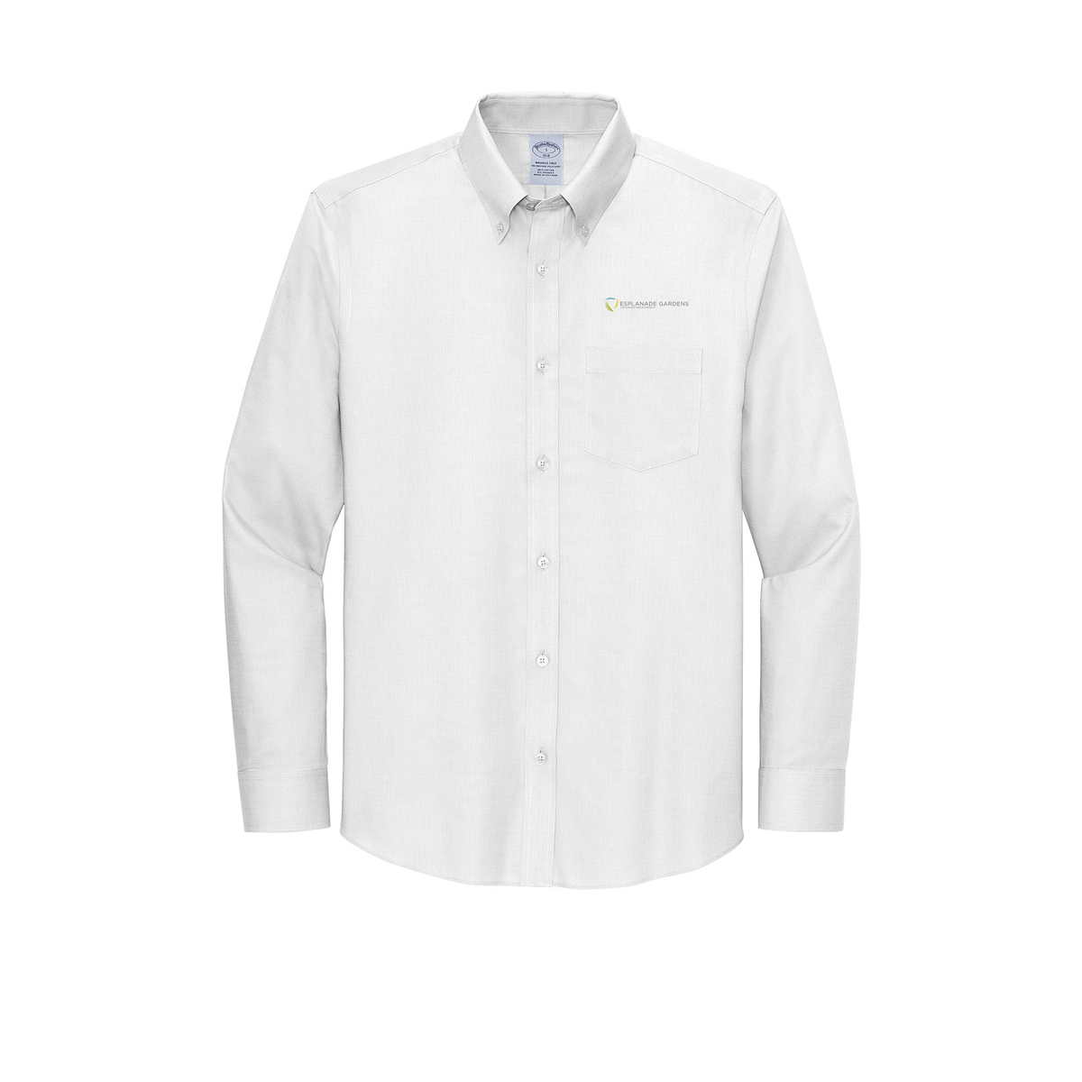 esplanadeseniorcampus-brooks-brothers-wrinkle-free-stretch-nailhead-shirt-embroidery-leftchest-BB18002-white-flat-front