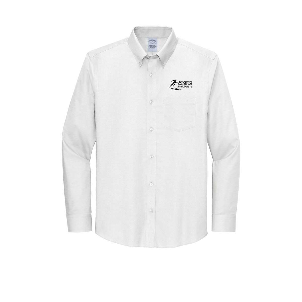 atlantaboneandjoint-brooks-brothers-wrinkle-free-stretch-nailhead-shirt-embroidery-leftchest-BB18002-white-flat-front