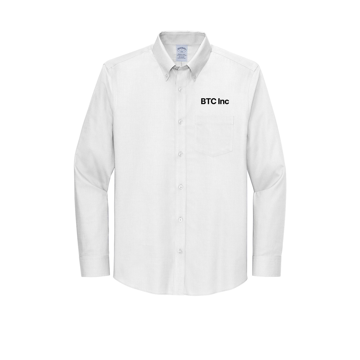 btc-brooks-brothers-wrinkle-free-stretch-nailhead-shirt-embroidery-leftchest-BB18002-white-flat-front