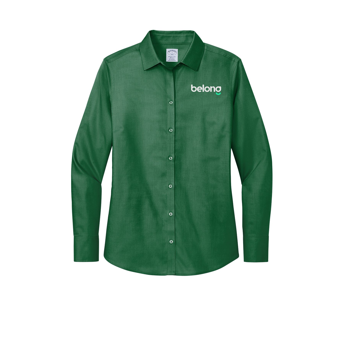belonghome-brooks-brothers-womens-wrinkle-free-stretch-nailhead-shirt-embroidery-leftchest-BB18003-clubgreen-flat-front