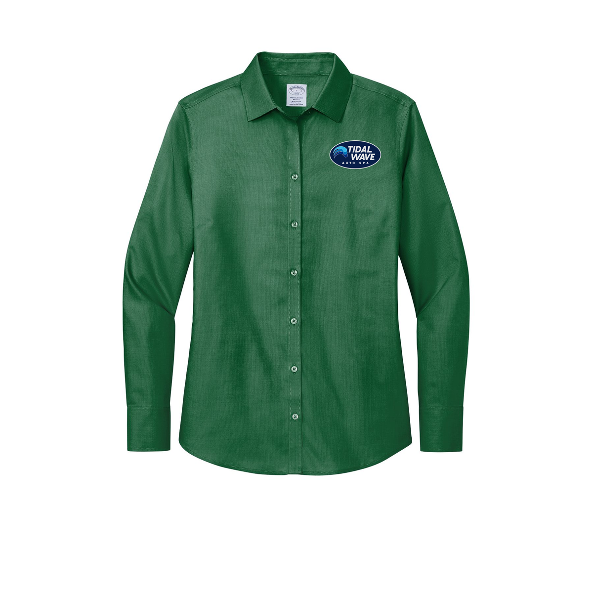 tidalwaveautospa-brooks-brothers-womens-wrinkle-free-stretch-nailhead-shirt-embroidery-leftchest-BB18003-clubgreen-flat-front