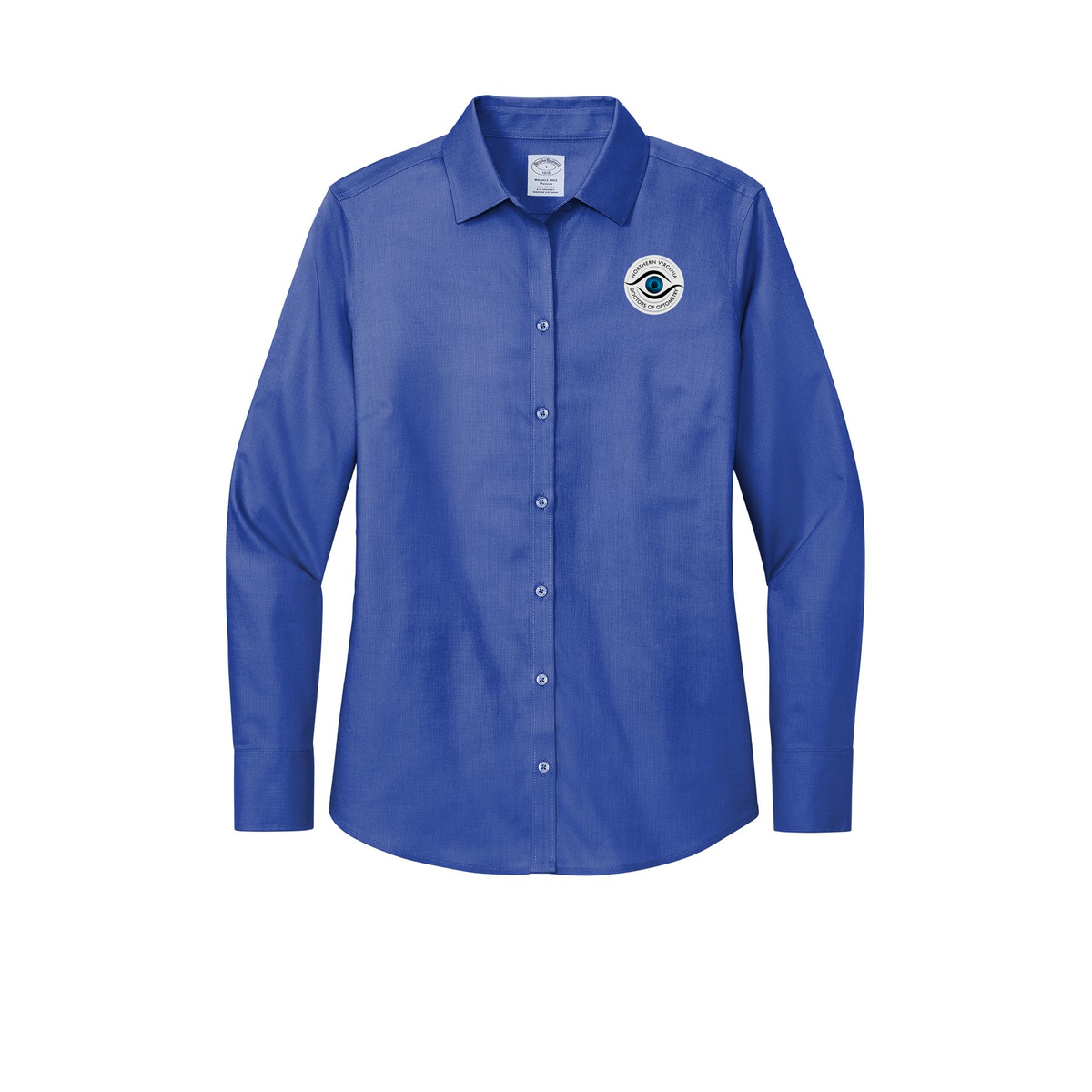 novaeyedocs-brooks-brothers-womens-wrinkle-free-stretch-nailhead-shirt-embroidery-leftchest-BB18003-cobaltblue-flat-front