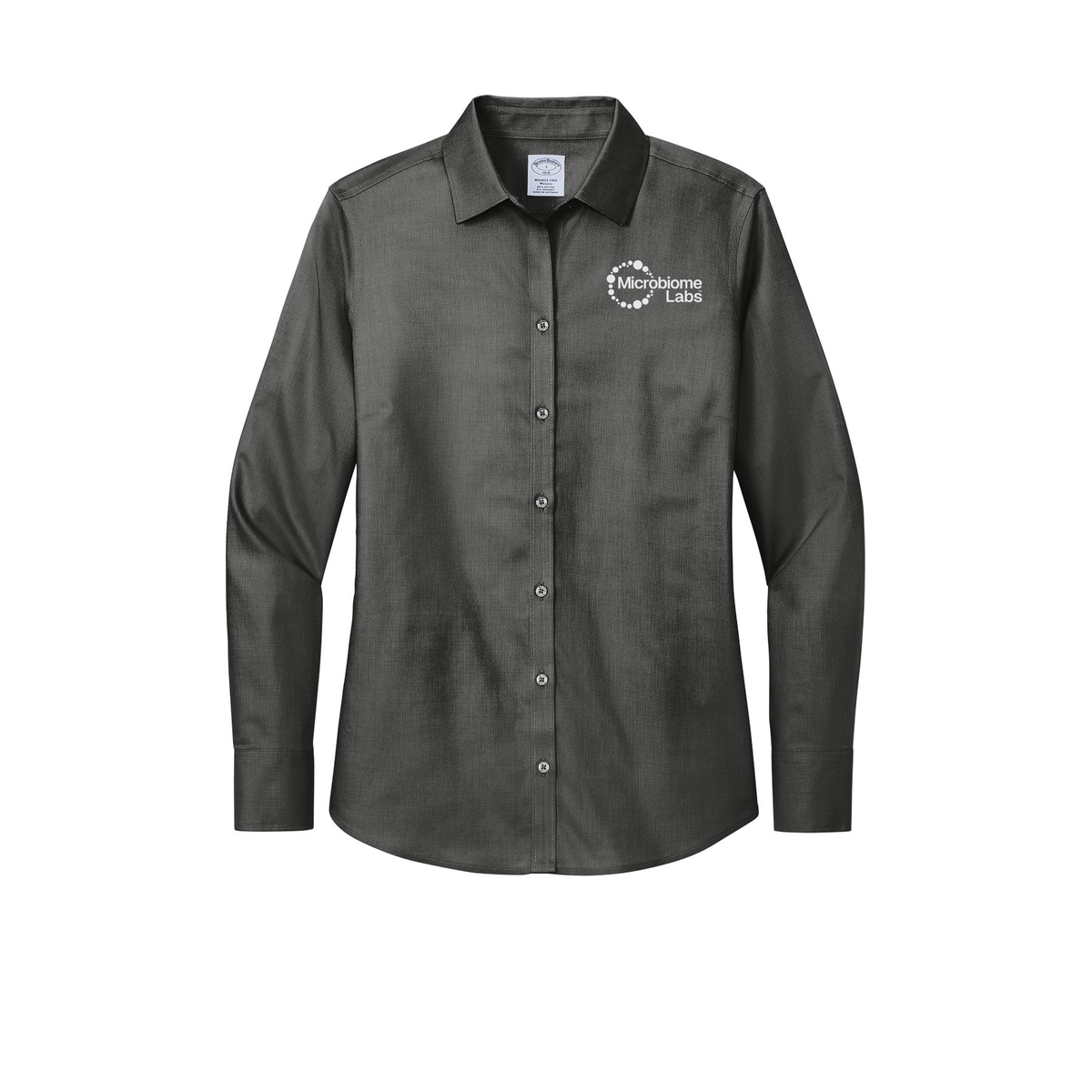 microbiomelabs-brooks-brothers-womens-wrinkle-free-stretch-nailhead-shirt-embroidery-leftchest-BB18003-deepblack-flat-front
