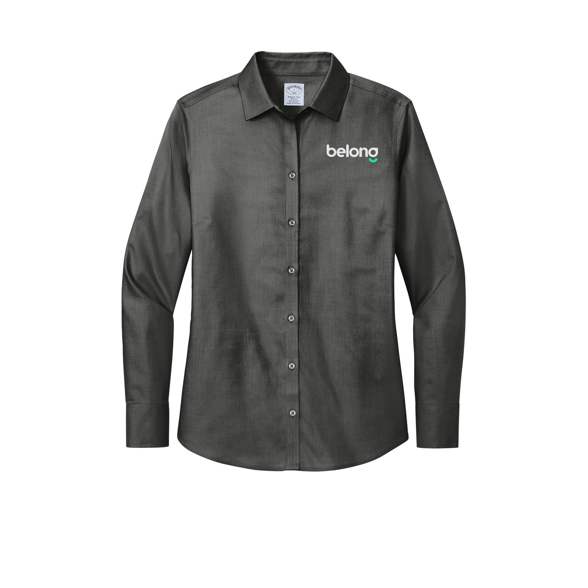 belonghome-brooks-brothers-womens-wrinkle-free-stretch-nailhead-shirt-embroidery-leftchest-BB18003-deepblack-flat-front