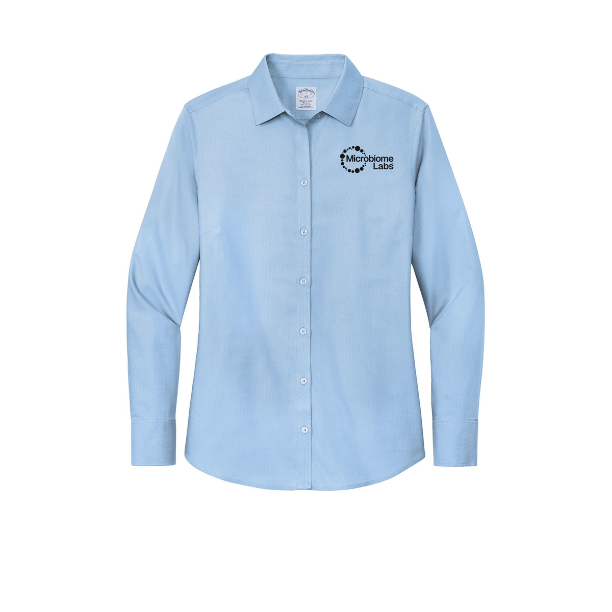 microbiomelabs-brooks-brothers-womens-wrinkle-free-stretch-nailhead-shirt-embroidery-leftchest-BB18003-newportblue-flat-front