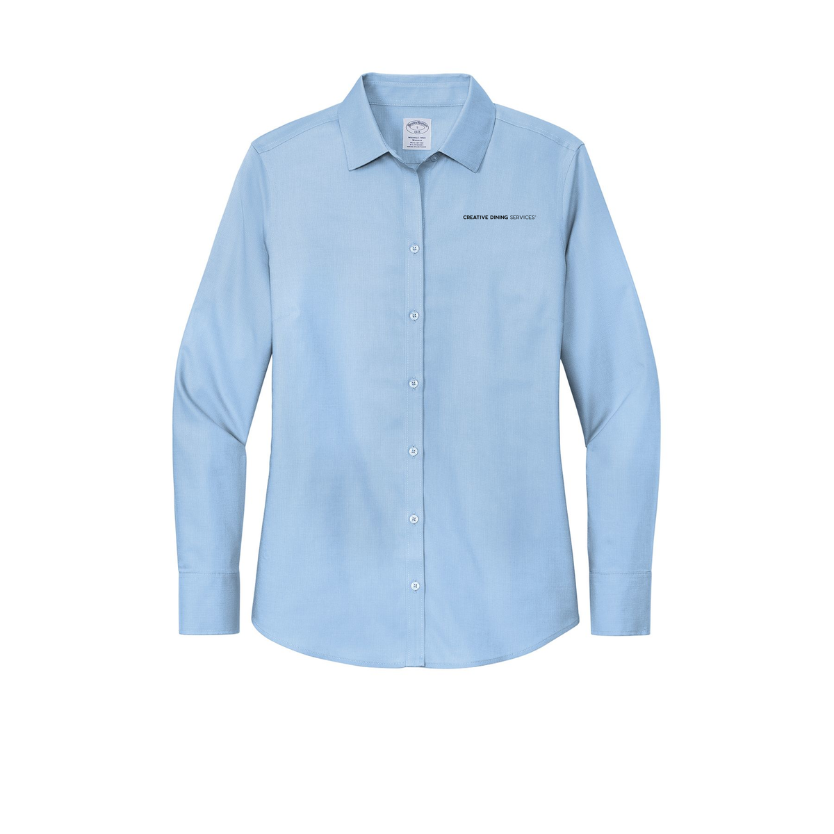 creativedining-brooks-brothers-womens-wrinkle-free-stretch-nailhead-shirt-embroidery-leftchest-BB18003-newportblue-flat-front