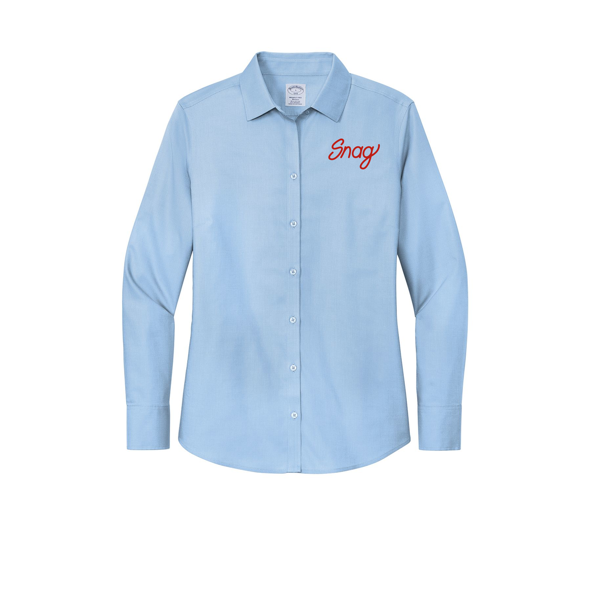 snagdelivery-brooks-brothers-womens-wrinkle-free-stretch-nailhead-shirt-embroidery-leftchest-BB18003-newportblue-flat-front