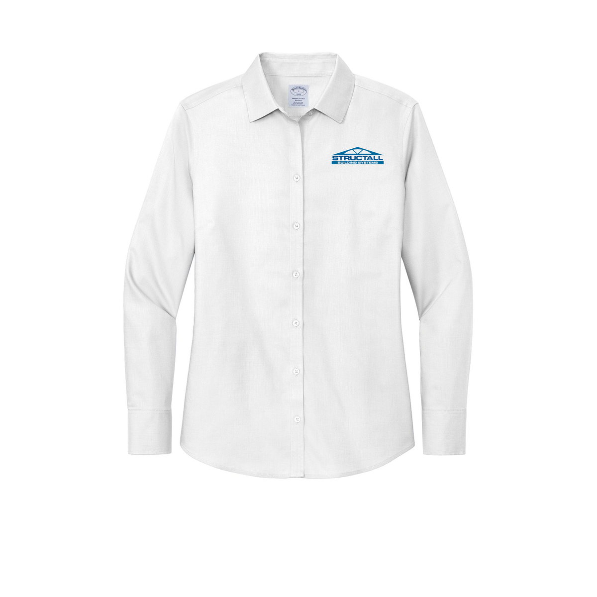 structall-brooks-brothers-womens-wrinkle-free-stretch-nailhead-shirt-embroidery-leftchest-BB18003-white-flat-front