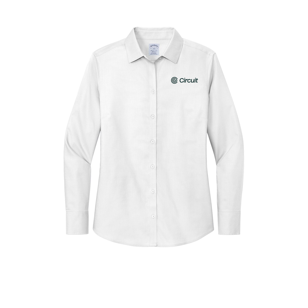 ridecircuit-brooks-brothers-womens-wrinkle-free-stretch-nailhead-shirt-embroidery-leftchest-BB18003-white-flat-front