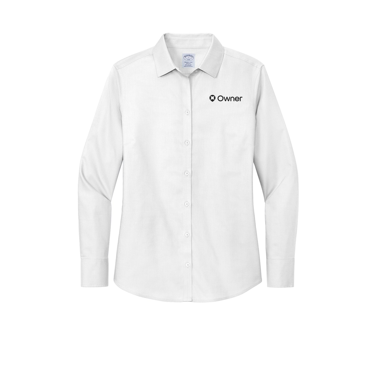 owner-brooks-brothers-womens-wrinkle-free-stretch-nailhead-shirt-embroidery-leftchest-BB18003-white-flat-front