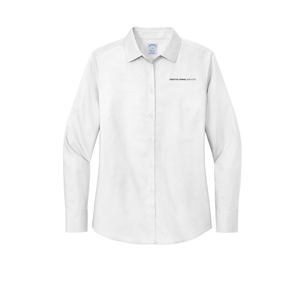 creativedining-brooks-brothers-womens-wrinkle-free-stretch-nailhead-shirt-embroidery-leftchest-BB18003-white-flat-front