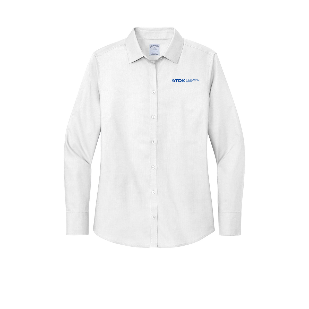 tdk-brooks-brothers-womens-wrinkle-free-stretch-nailhead-shirt-embroidery-leftchest-BB18003-white-flat-front