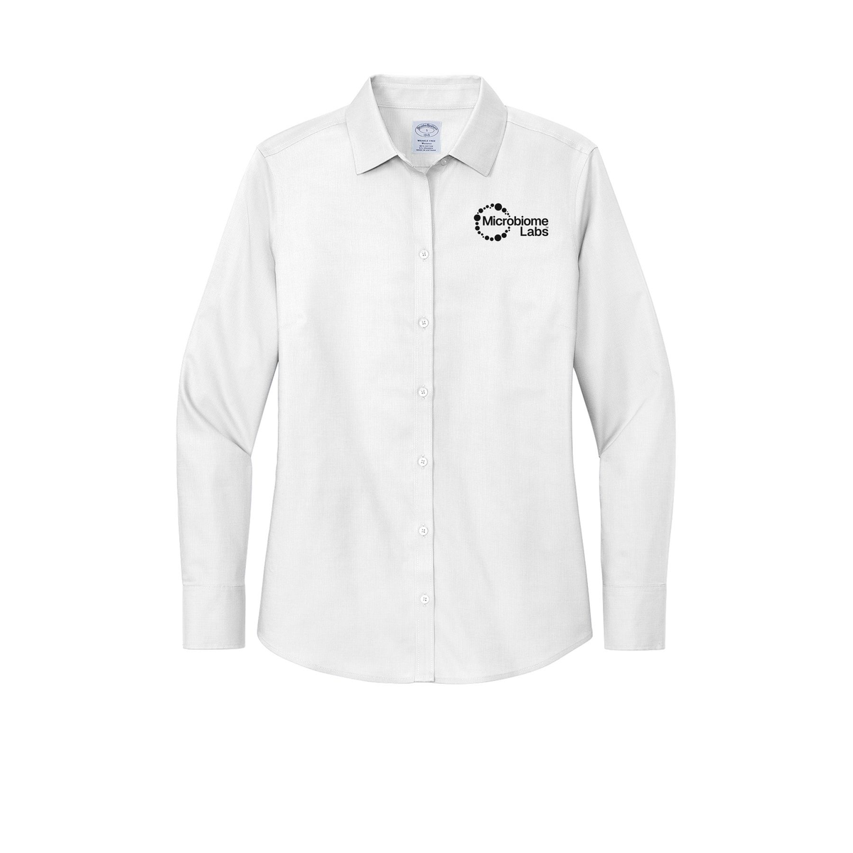 microbiomelabs-brooks-brothers-womens-wrinkle-free-stretch-nailhead-shirt-embroidery-leftchest-BB18003-white-flat-front