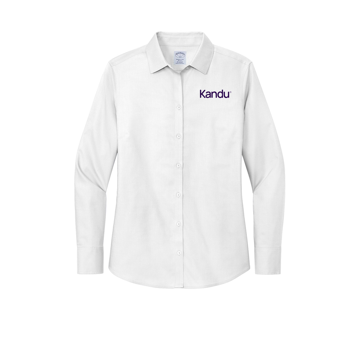kandu-brooks-brothers-womens-wrinkle-free-stretch-nailhead-shirt-embroidery-leftchest-BB18003-white-flat-front