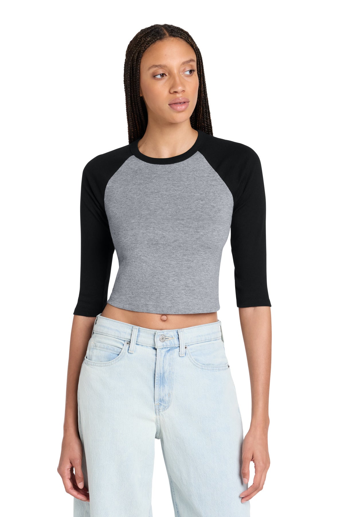 BELLA+CANVAS® Women's Micro Rib 3/4 Raglan Baby Tee BC1200