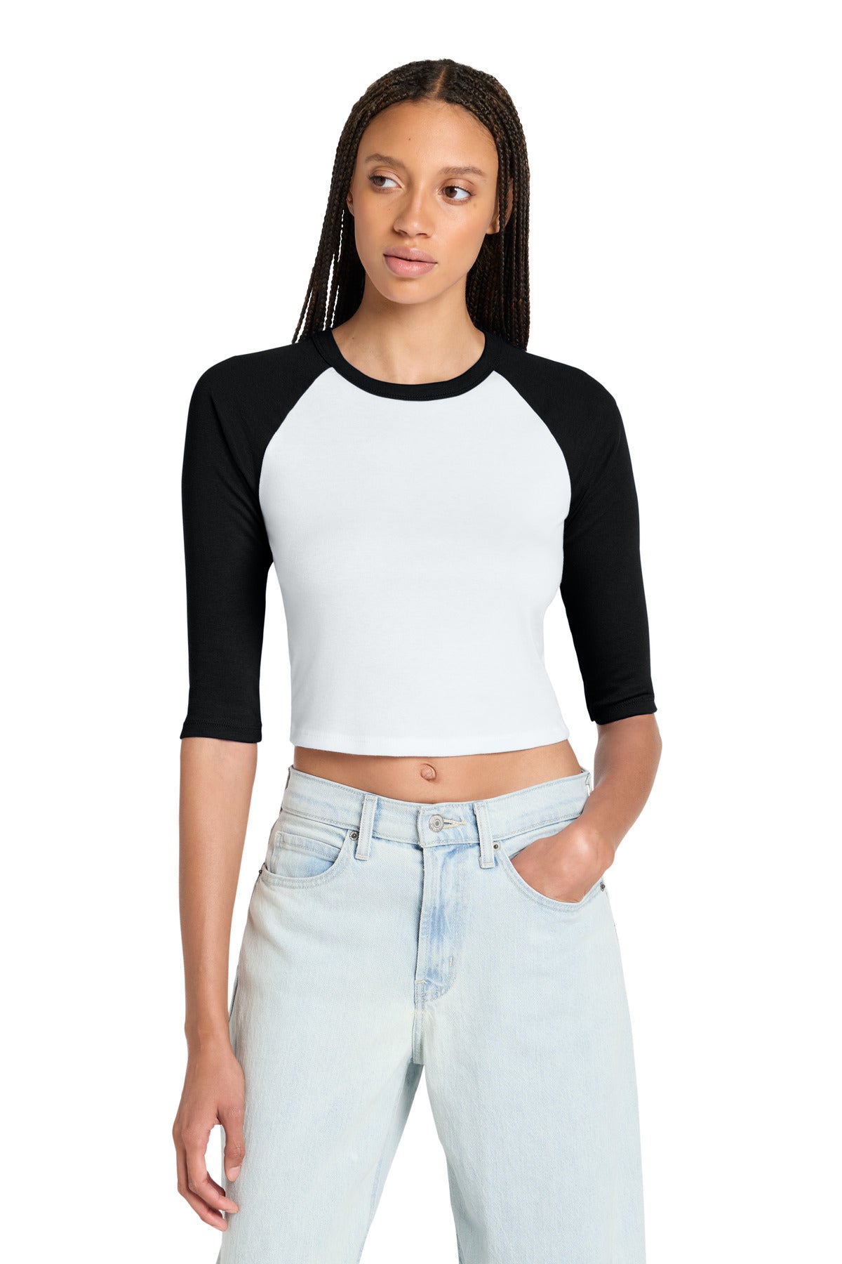 BELLA+CANVAS® Women's Micro Rib 3/4 Raglan Baby Tee BC1200